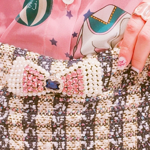 Sister Jane Jules Tweed Mini Skirt With Bow - Picture 3 of 14